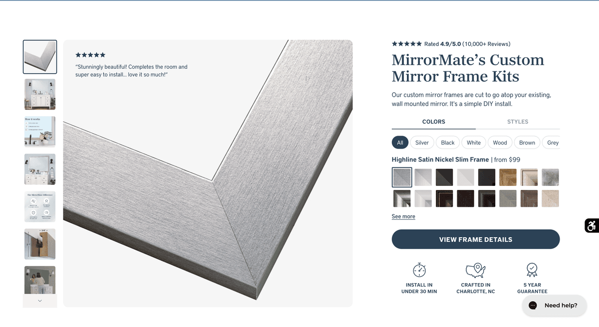 Mirrormate project screenshot - User Experience Design