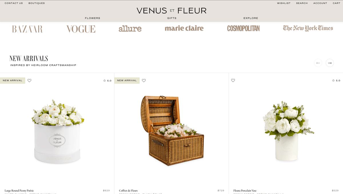 Venus Et Fleur project screenshot - Platform Features & UI